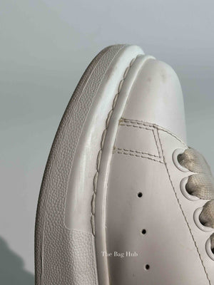 Alexander McQueen White/Silver Leather Oversized Sneakers Size 35