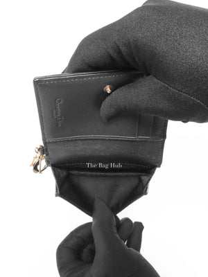 Dior Black Cannage Lambskin Lady Dior Bloom Card Holder