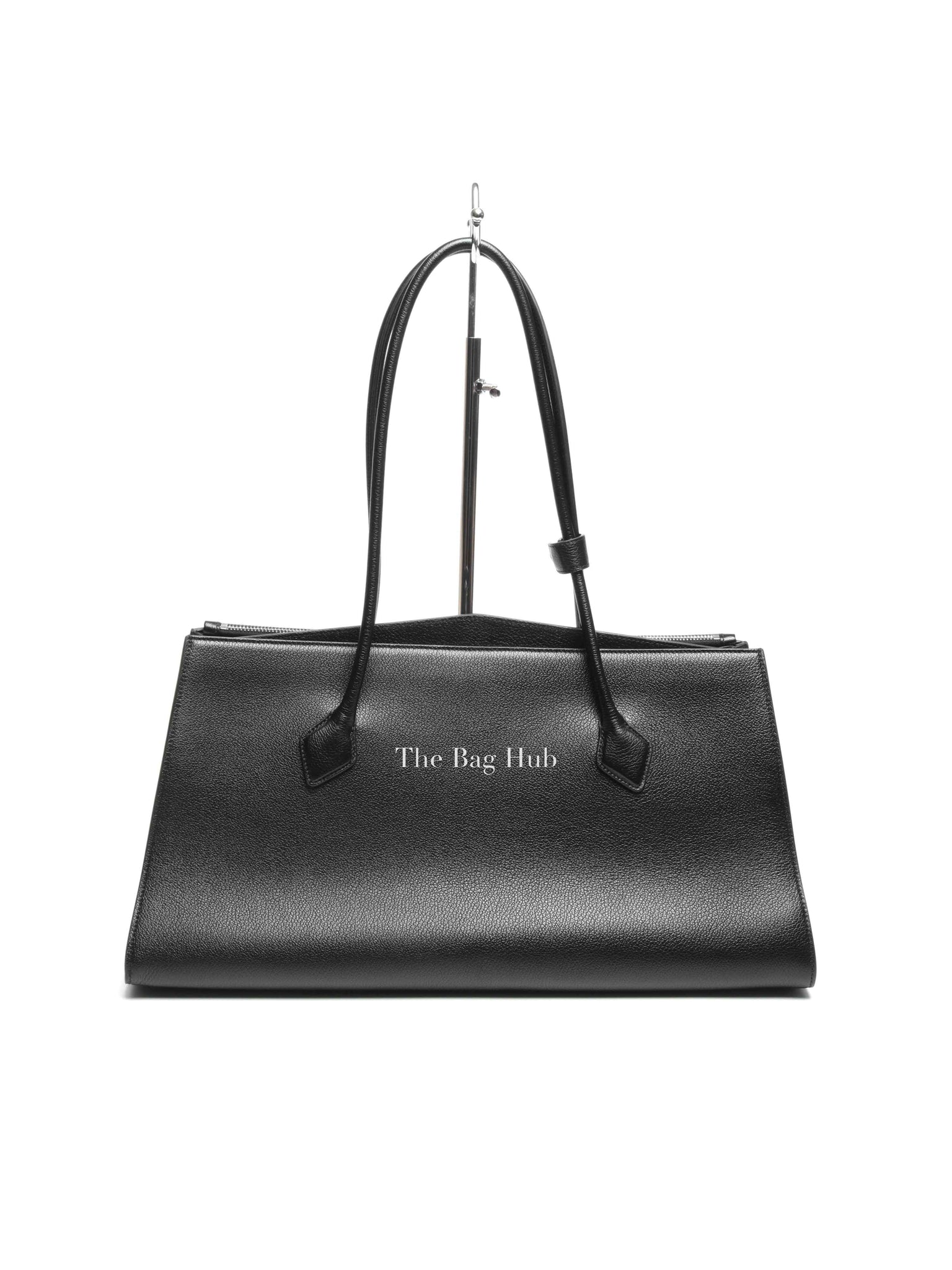 Alaia Black Shiny Grained Leather Le Teckel Tote Bag