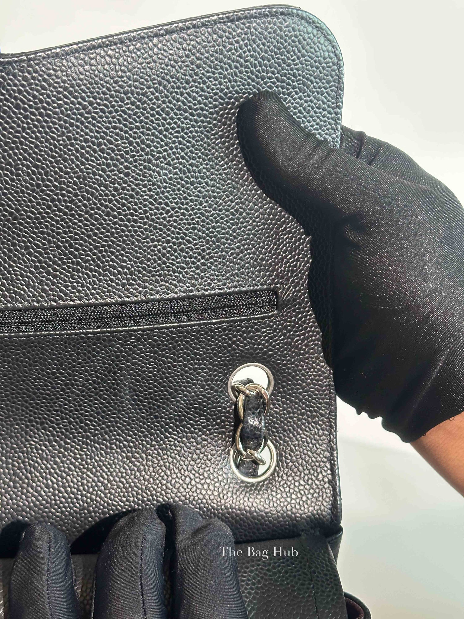 Chanel Black Caviar Large Double Flap Bag SHW