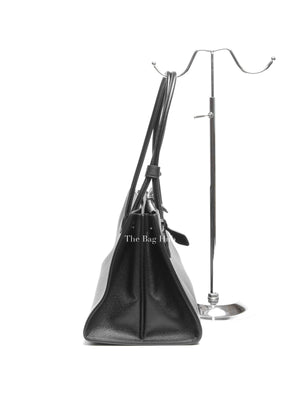 Alaia Black Shiny Grained Leather Le Teckel Tote Bag