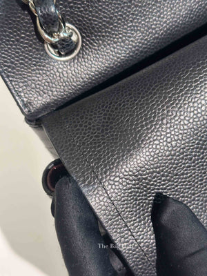 Chanel Black Caviar Large Double Flap Bag SHW