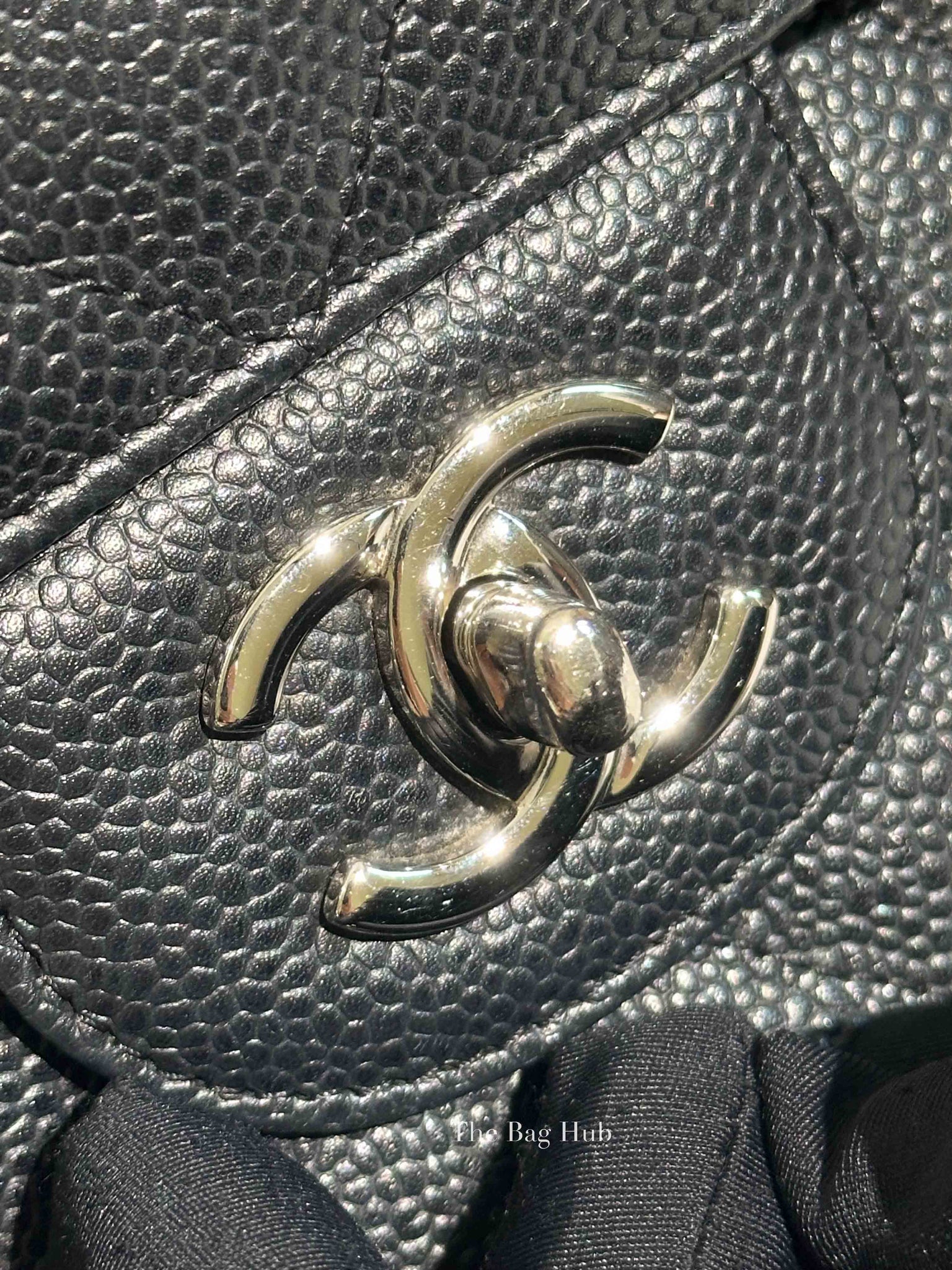 Chanel Black Caviar Large Double Flap Bag SHW