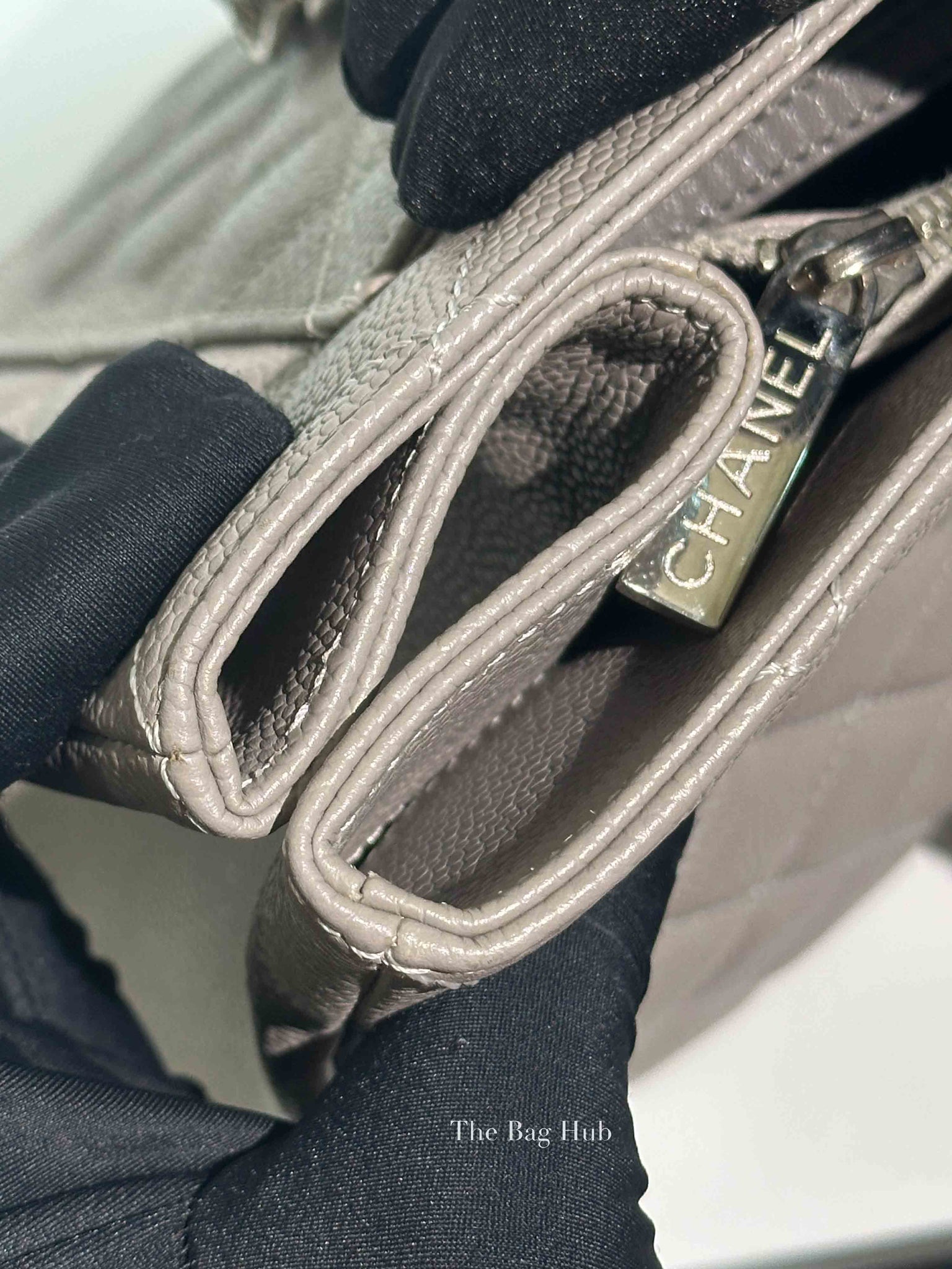 Chanel Grey Quilted Caviar Leather Grand Shopping XL Tote Bag