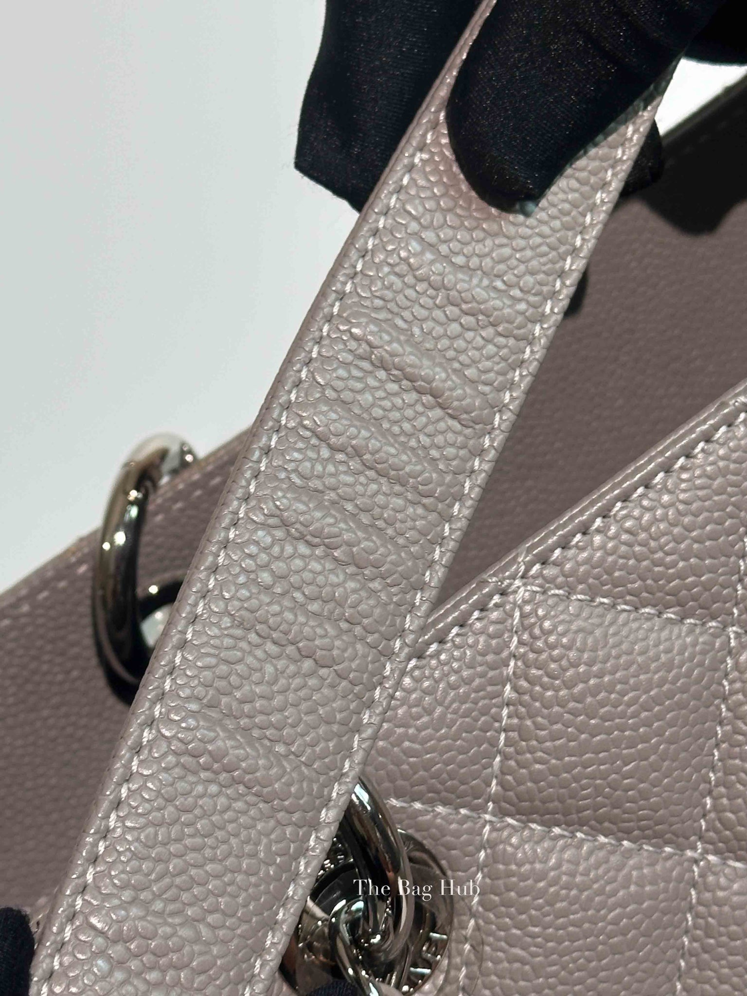 Chanel Grey Quilted Caviar Leather Grand Shopping XL Tote Bag