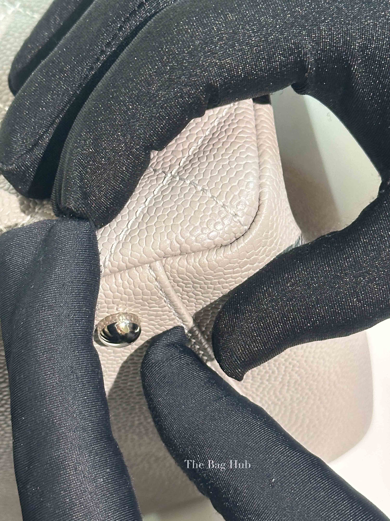Chanel Grey Quilted Caviar Leather Grand Shopping XL Tote Bag