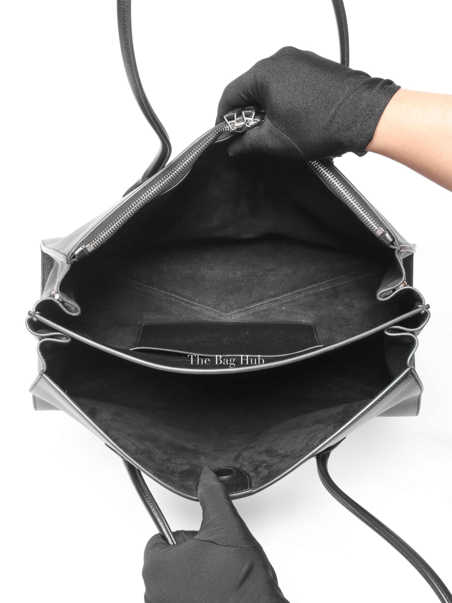 Alaia Black Shiny Grained Leather Le Teckel Tote Bag