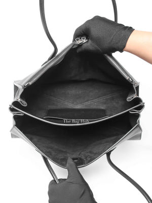 Alaia Black Shiny Grained Leather Le Teckel Tote Bag