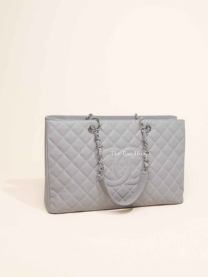 Chanel Grey Quilted Caviar Leather Grand Shopping XL Tote Bag