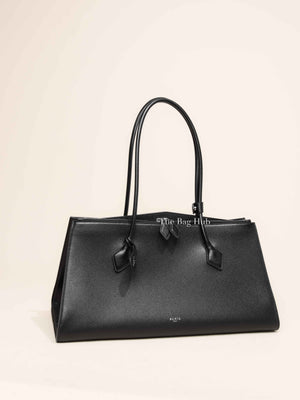 Alaia Black Shiny Grained Leather Le Teckel Tote Bag