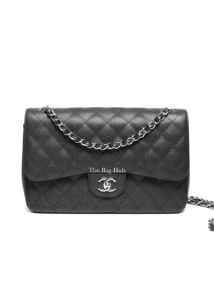 Chanel Black Caviar Large Double Flap Bag SHW