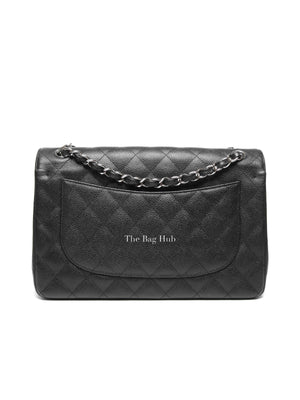 Chanel Black Caviar Large Double Flap Bag SHW