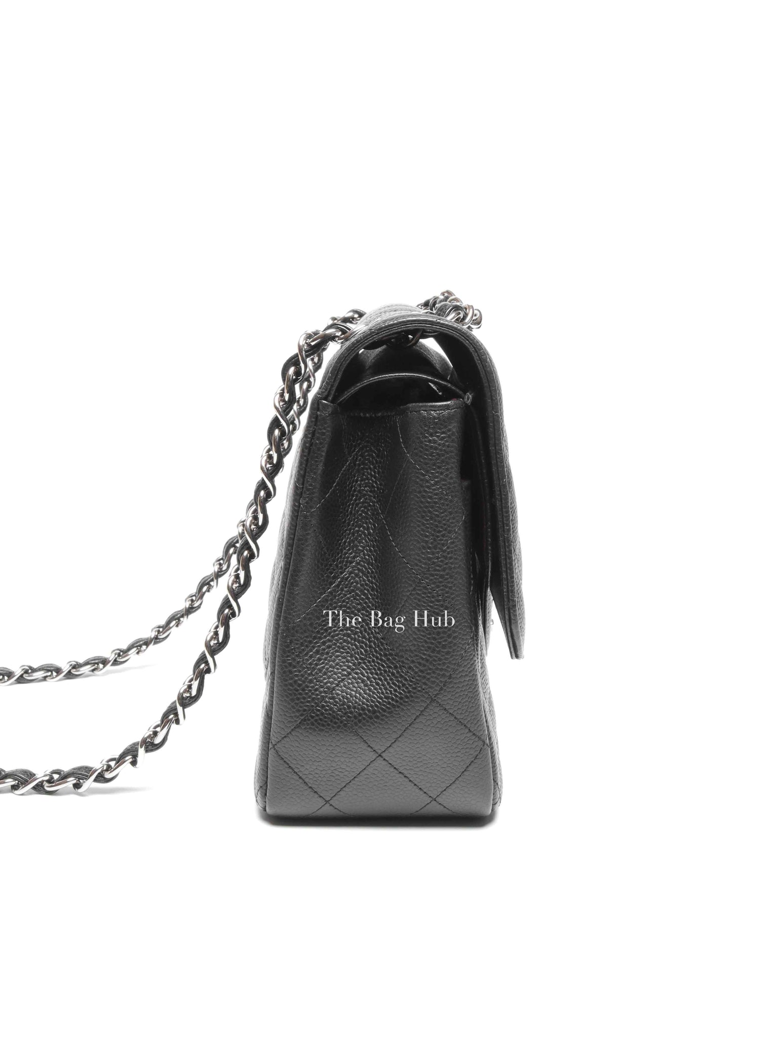 Chanel Black Caviar Large Double Flap Bag SHW