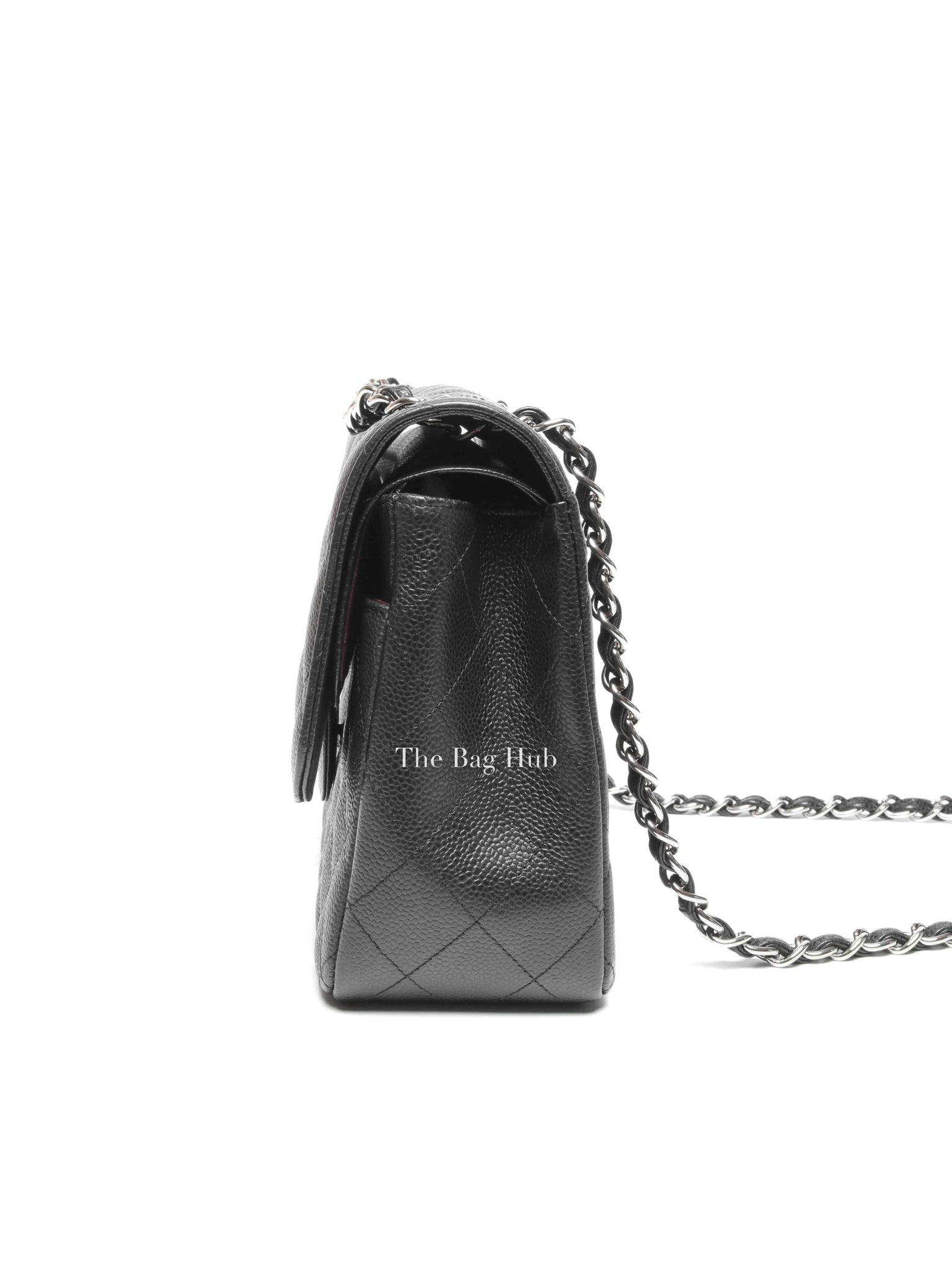 Chanel Black Caviar Large Double Flap Bag SHW