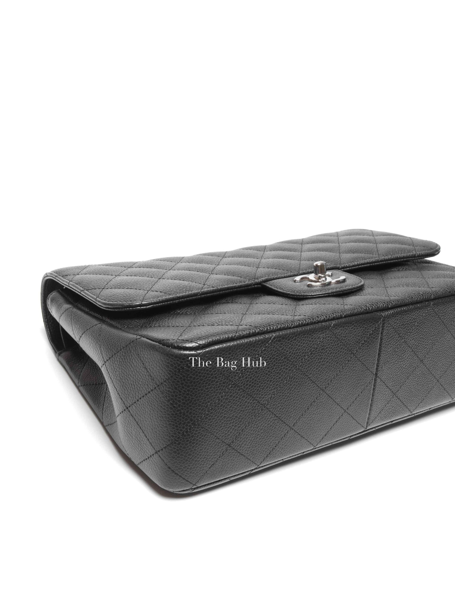 Chanel Black Caviar Large Double Flap Bag SHW