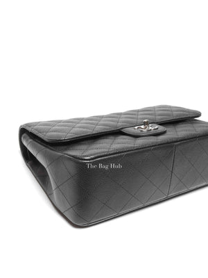 Chanel Black Caviar Large Double Flap Bag SHW
