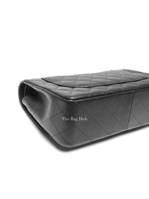 Chanel Black Caviar Large Double Flap Bag SHW