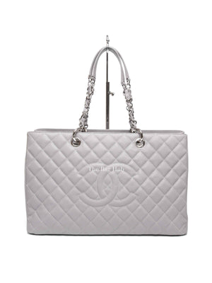 Chanel Grey Quilted Caviar Leather Grand Shopping XL Tote Bag
