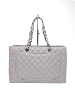 Chanel Grey Quilted Caviar Leather Grand Shopping XL Tote Bag