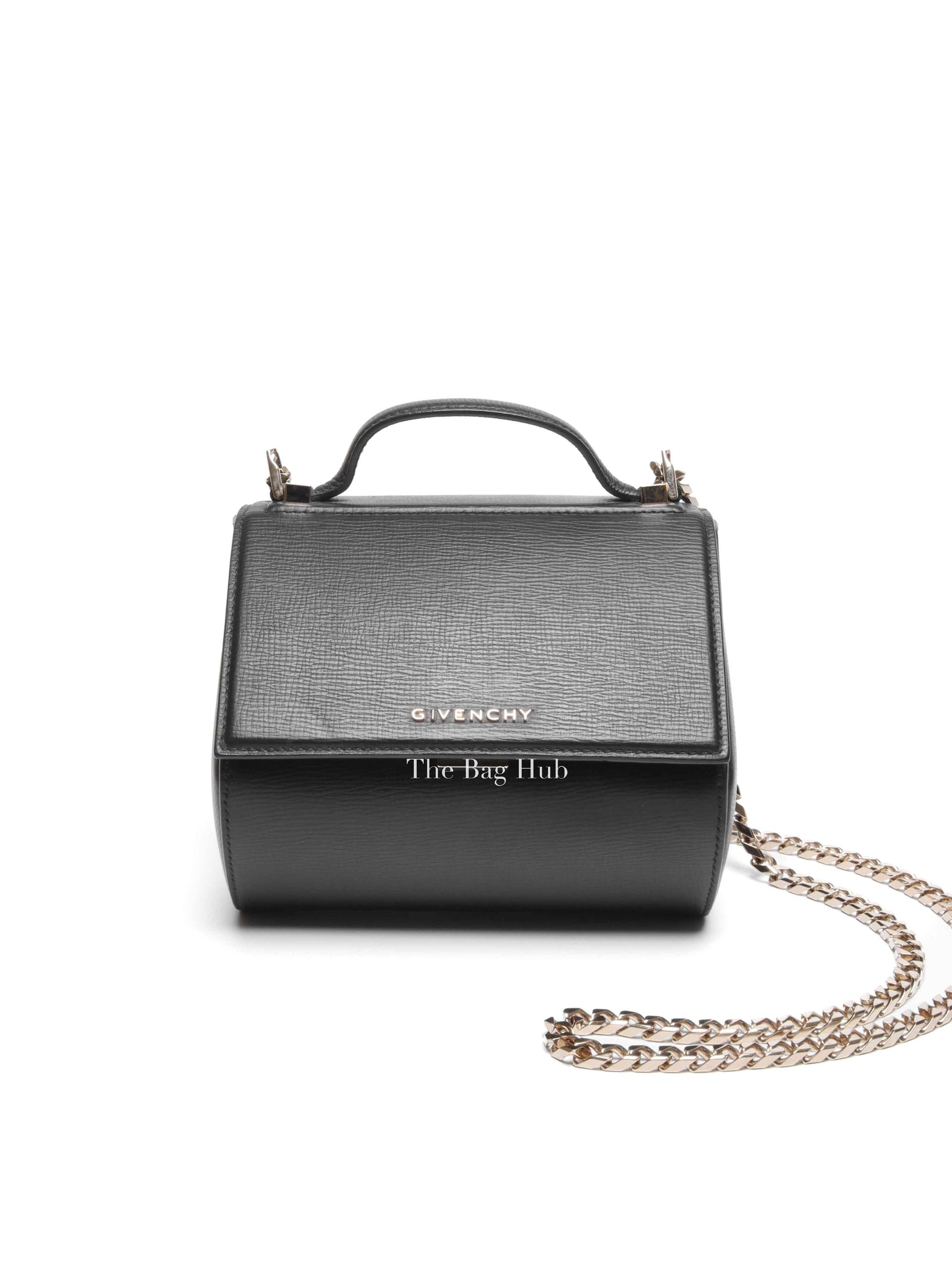 Givenchy Black Textured Calfskin Mini Pandora Box Chain Crossbody Bag