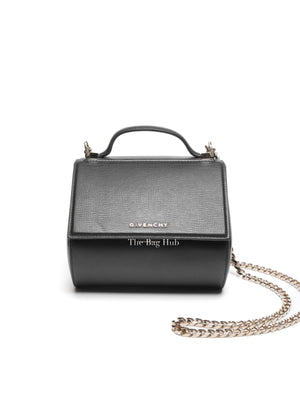 Givenchy Black Textured Calfskin Mini Pandora Box Chain Crossbody Bag