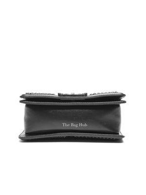 Chanel Charcoal Shiny Goatskin Quilted Small Boy Top Handle Flap Bag