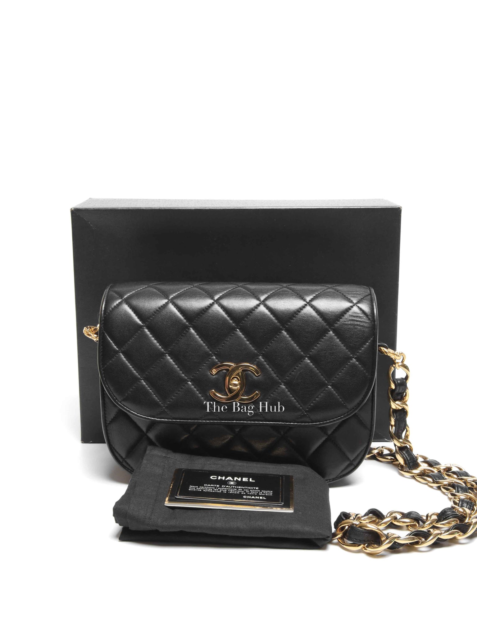 Chanel Black Lambskin Chain Shoulder Bag