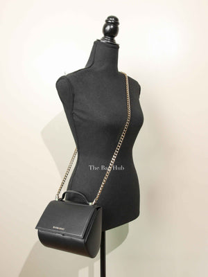 Givenchy Black Textured Calfskin Mini Pandora Box Chain Crossbody Bag