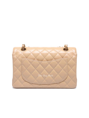 Chanel Light Beige Quilted Caviar Leather Small Classic Double Flap Bag