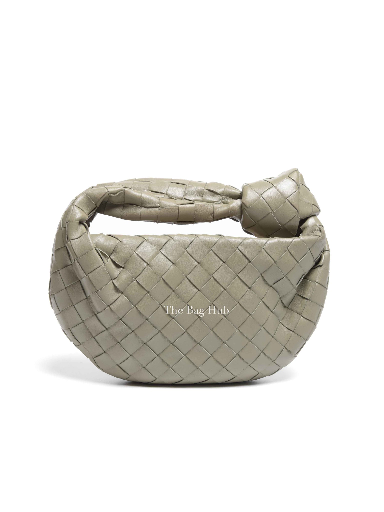 Bottega Veneta Travertine Intrecciato Leather Mini Jodie Top Handle Bag