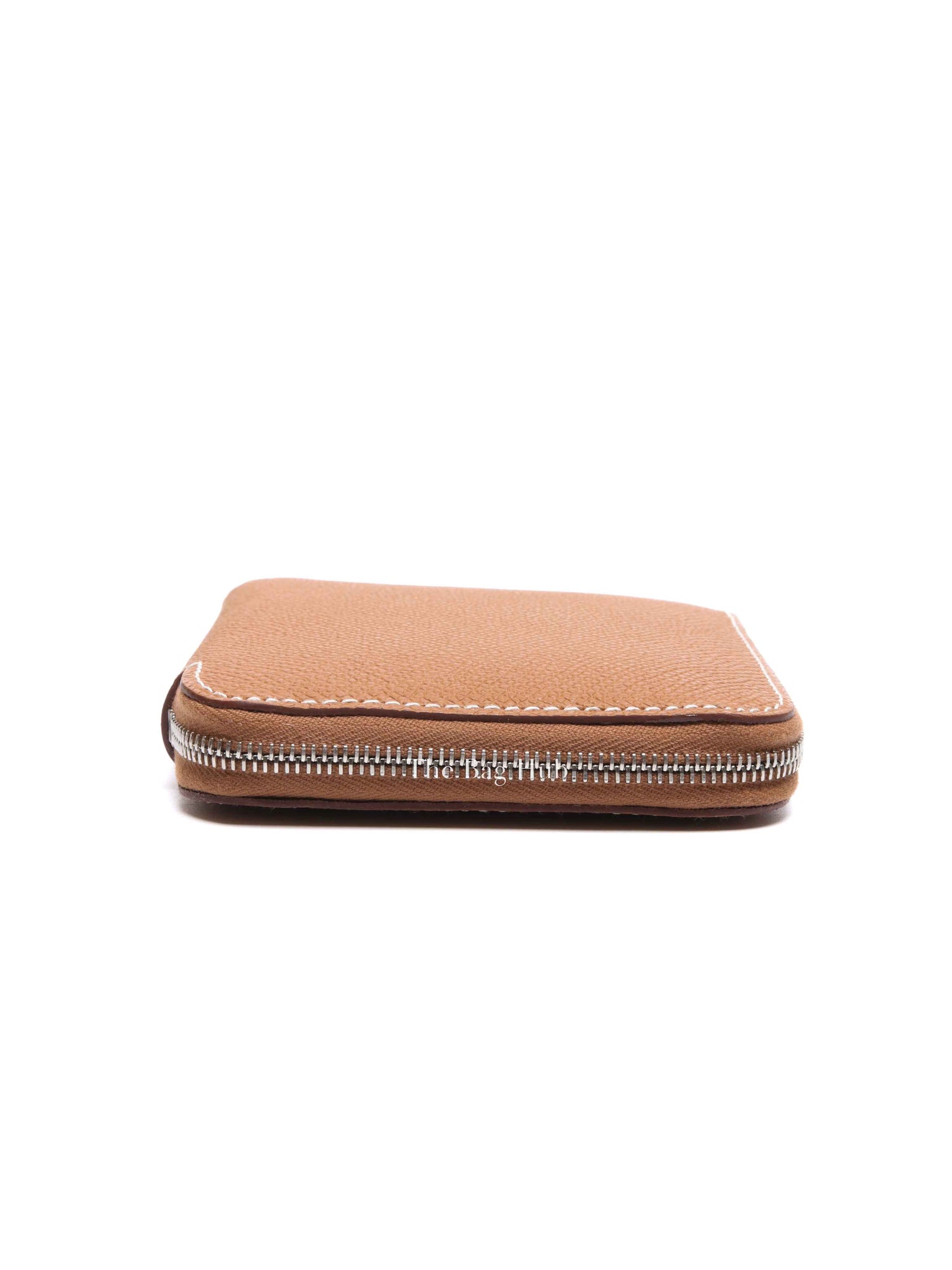 Hermes Gold Leather Silk'In Compact Wallet