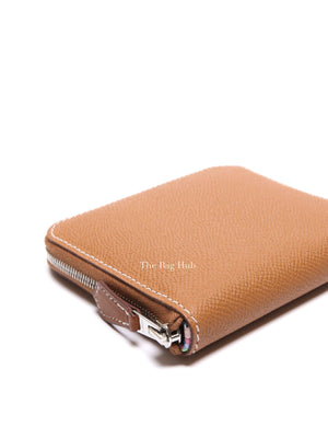 Hermes Gold Leather Silk'In Compact Wallet