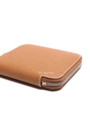 Hermes Gold Leather Silk'In Compact Wallet