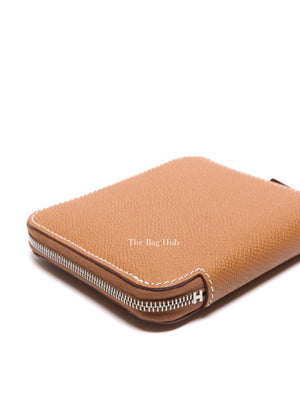 Hermes Gold Leather Silk'In Compact Wallet