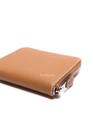 Hermes Gold Leather Silk'In Compact Wallet