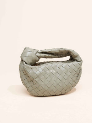 Bottega Veneta Travertine Intrecciato Leather Mini Jodie Top Handle Bag