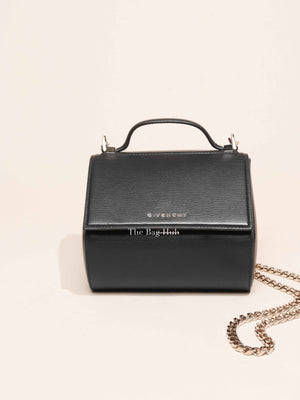 Givenchy Black Textured Calfskin Mini Pandora Box Chain Crossbody Bag