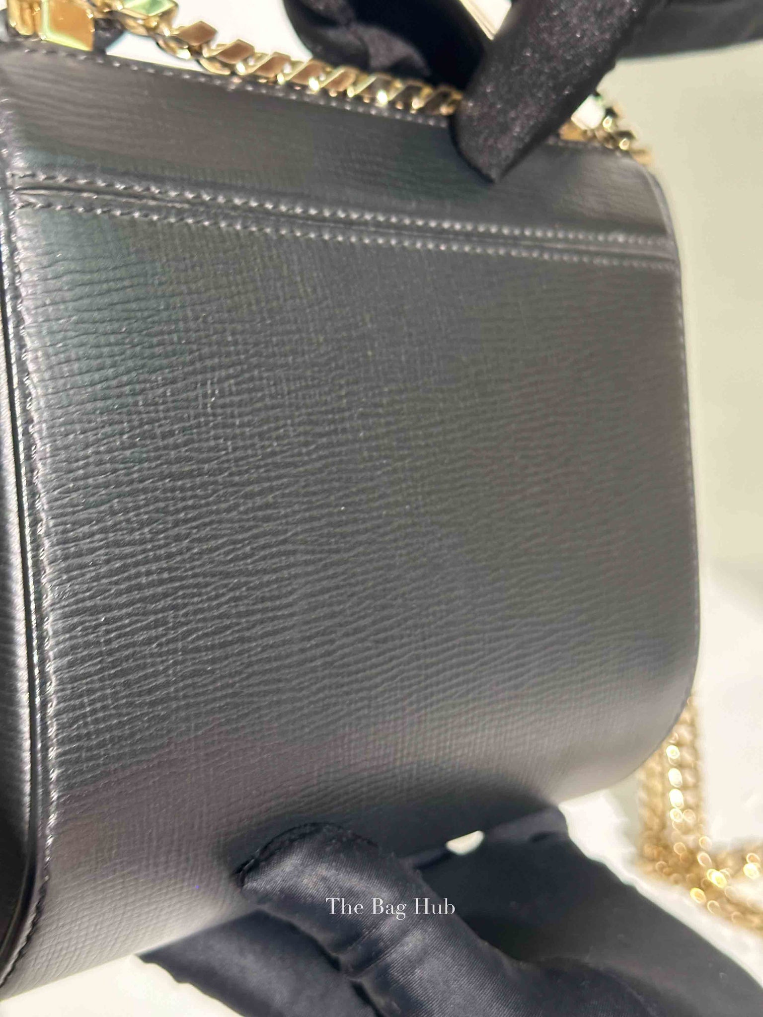 Givenchy Black Textured Calfskin Mini Pandora Box Chain Crossbody Bag