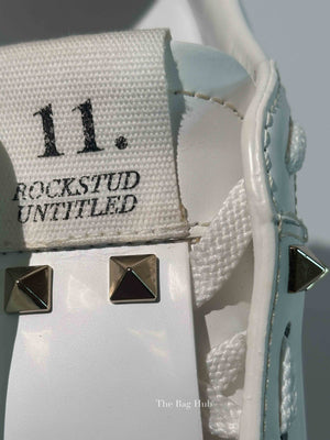 Valentino White Leather Rockstud Untitled Sneakers Size 36