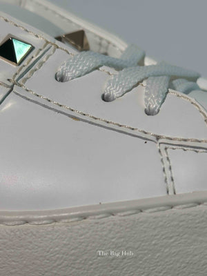 Valentino White Leather Rockstud Untitled Sneakers Size 36