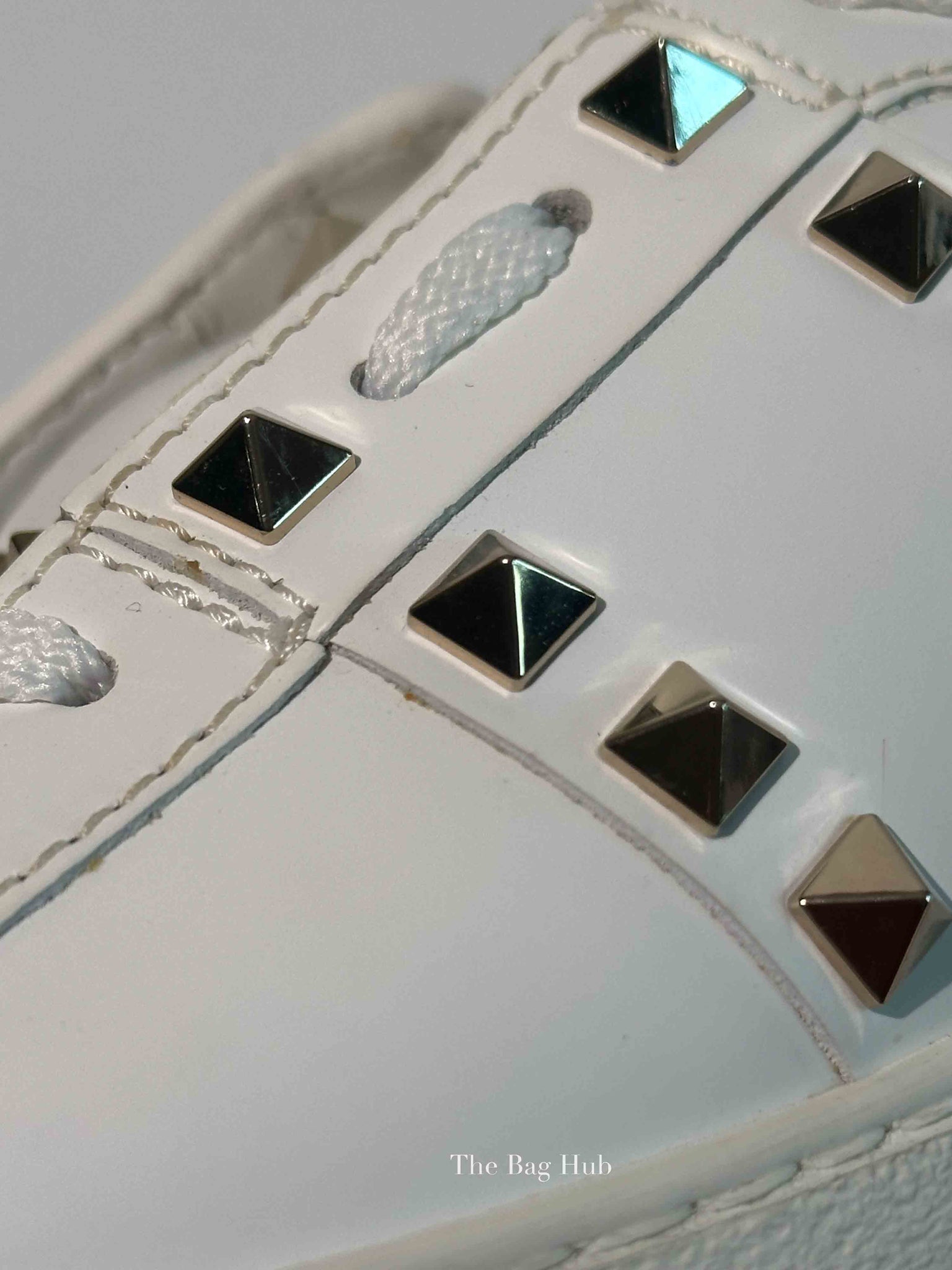 Valentino White Leather Rockstud Untitled Sneakers Size 36