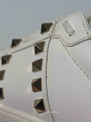 Valentino White Leather Rockstud Untitled Sneakers Size 36