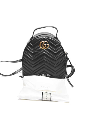 Gucci Black Calfskin Matelasse GG Marmont Dome Backpack