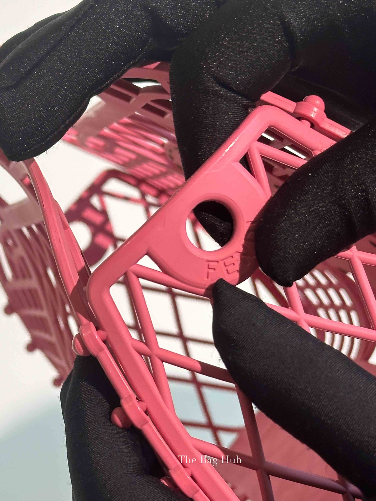 Fendi Rosa Matte Recycled Plastic Vitello Liberty Small Basket