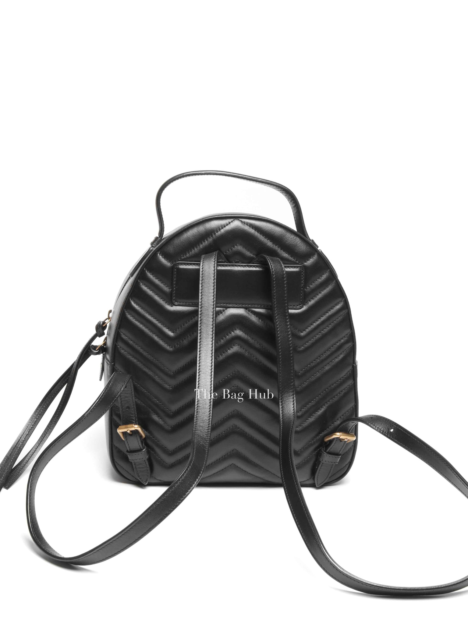 Gucci Black Calfskin Matelasse GG Marmont Dome Backpack