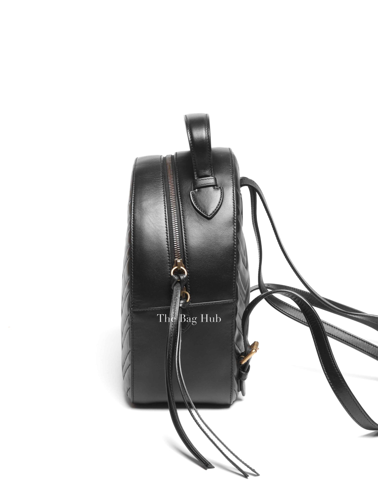 Gucci Black Calfskin Matelasse GG Marmont Dome Backpack