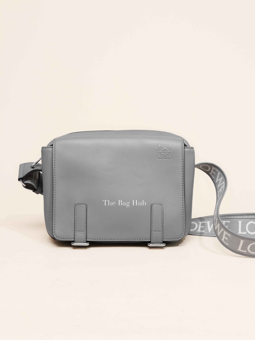 Loewe Gray Calfskin Military Messenger XS Bag