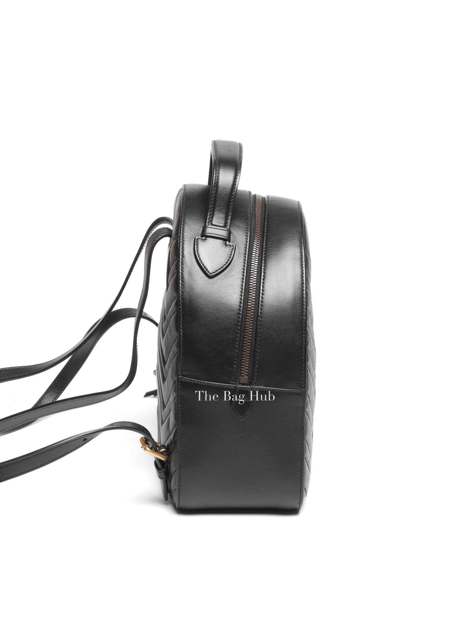 Gucci Black Calfskin Matelasse GG Marmont Dome Backpack