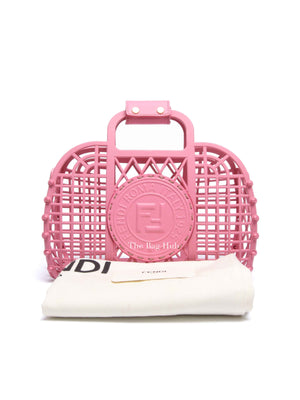 Fendi Rosa Matte Recycled Plastic Vitello Liberty Small Basket