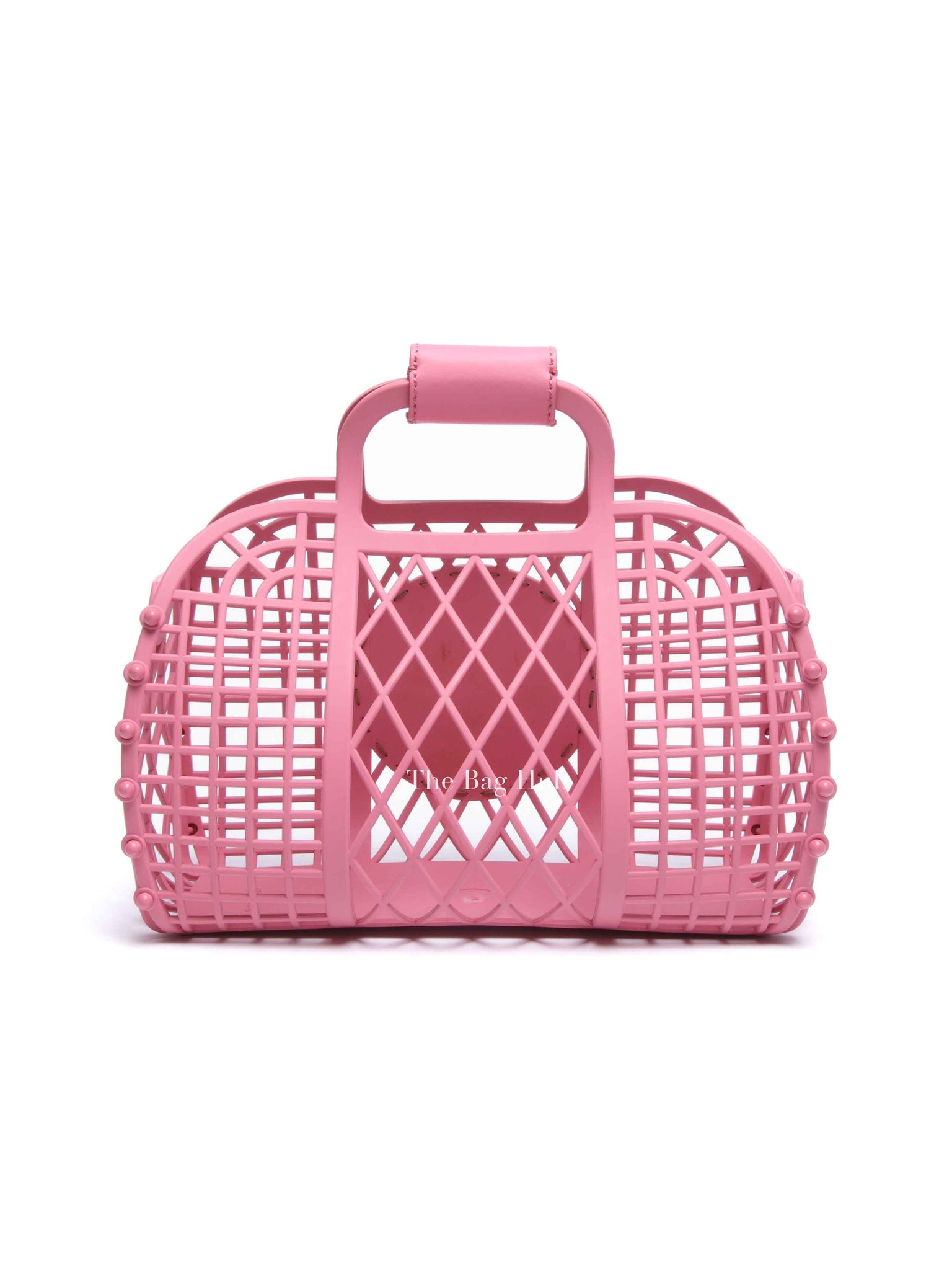 Fendi Rosa Matte Recycled Plastic Vitello Liberty Small Basket